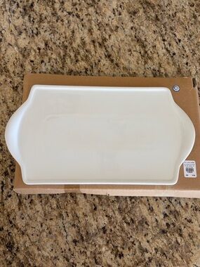 Pottery Barn White Ceramic Rectangular Serving Platter/Cheese Tray